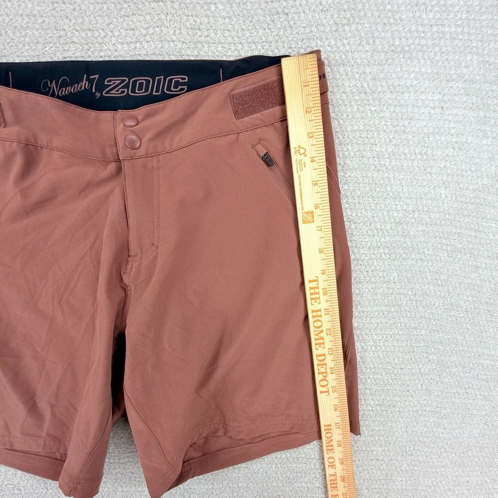 ZOIC Navaeh 7 MTB Cycling Shorts Womens XL Rosewood Stretch Adjustable Waist